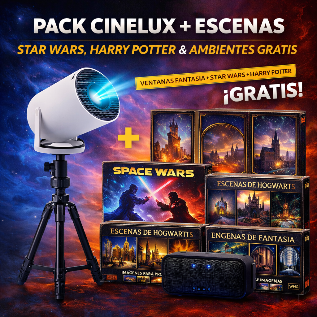 CineLux™ Proyector Portátil Inteligente - Convierte cualquier espacio en tu cine personal en segundos