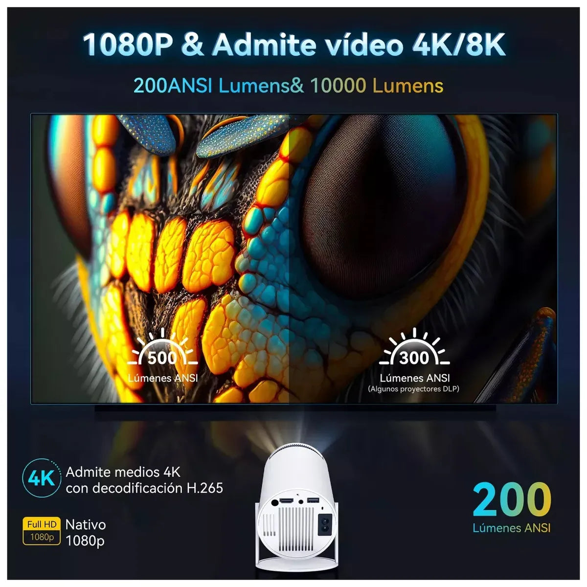 CineLux™ Proyector Portátil Inteligente