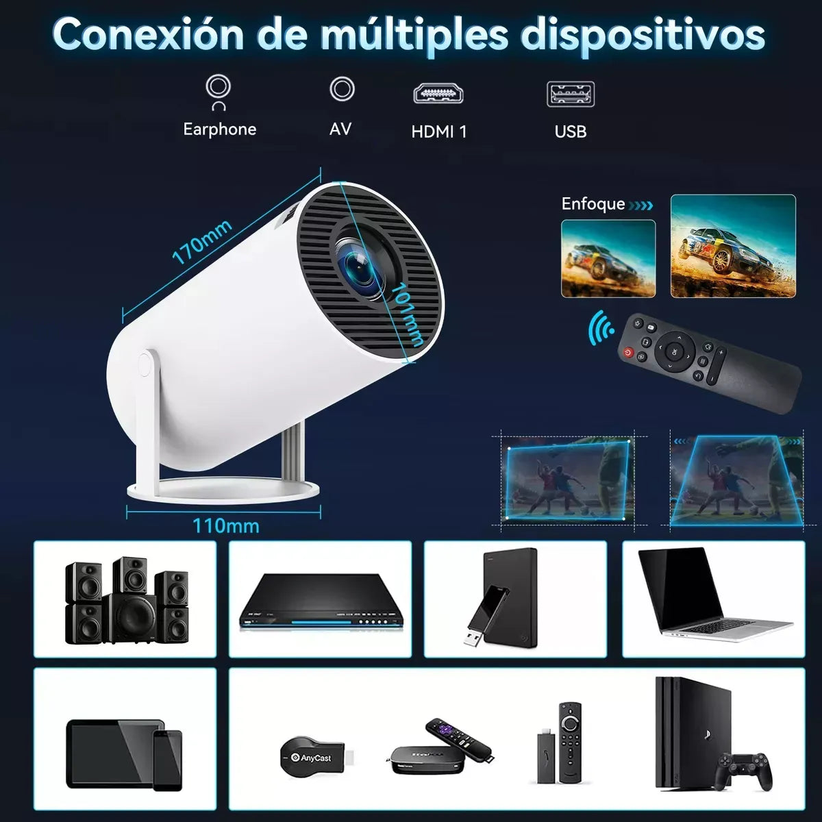 CineLux™ Proyector Portátil Inteligente
